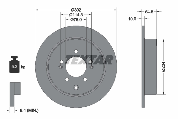 Disc frana TEXTAR 92293303