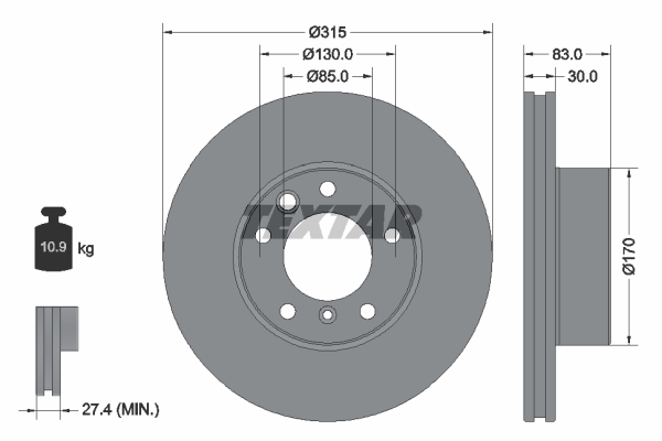 Disc frana TEXTAR 92304905