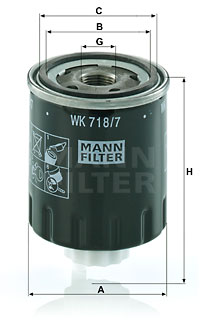 Filtru combustibil MANN-FILTER WK 718/7