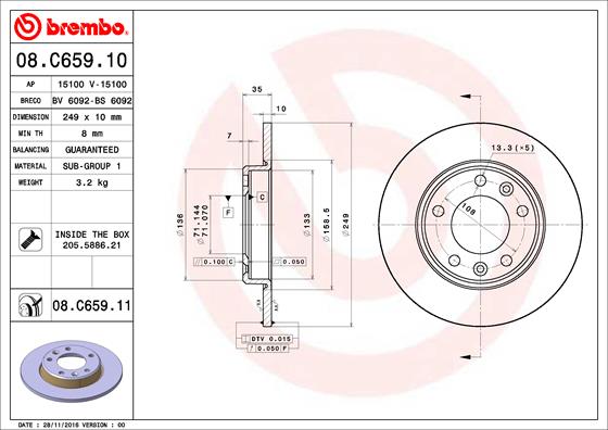 Disc frana BREMBO 08.C659.11