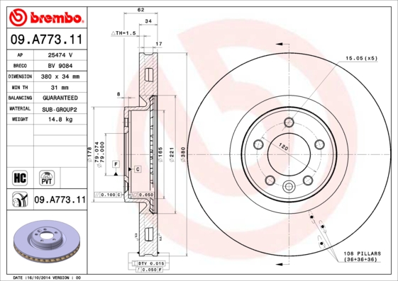 Disc frana BREMBO 09.A773.11