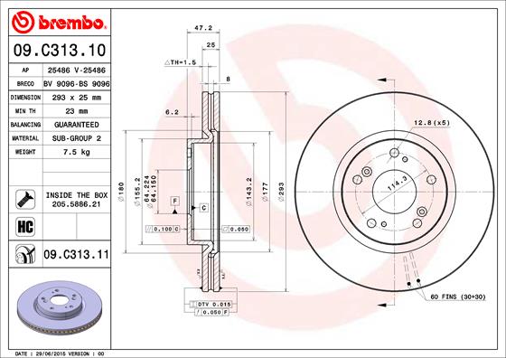 Disc frana BREMBO 09.C313.11