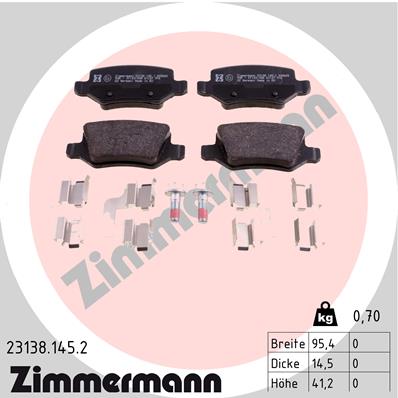 Set placute frana, frana disc ZIMMERMANN 23138.145.2